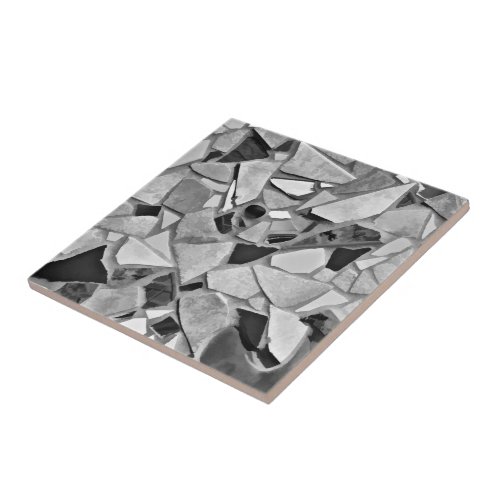 Mosaic Terrazzo Gray White Black Pattern Tile