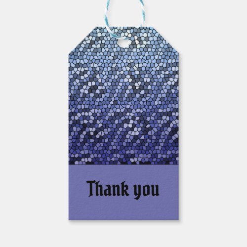 Mosaic Thank You Blue Abstract Appreciation Gift Tags