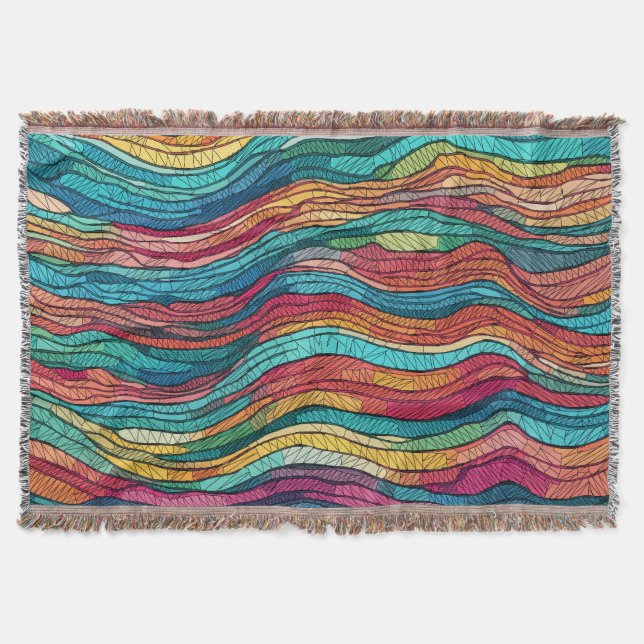 Mosaic Tide Throw Blanket (Front)