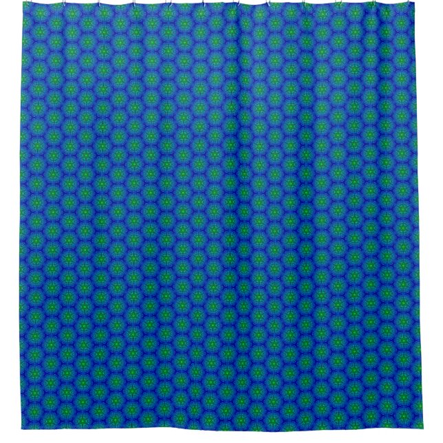 Mosaic Tile Blue and Green shower curtain (Front)