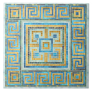 Mosaic Tile Greek Meander Key