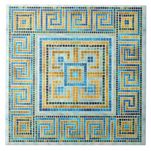 Mosaic Tile Greek Meander Key