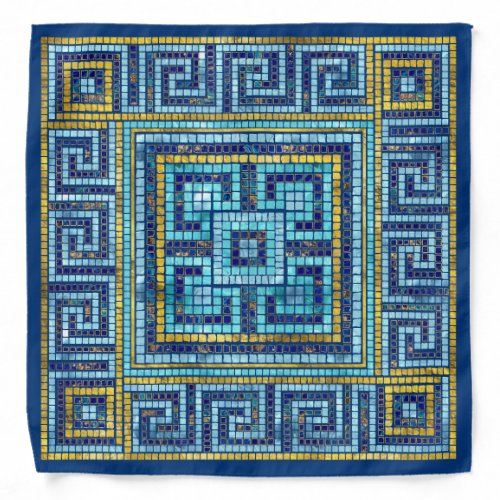Mosaic Tile Greek Meander Key Bandana