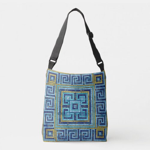 Mosaic Tile Greek Meander Key Crossbody Bag