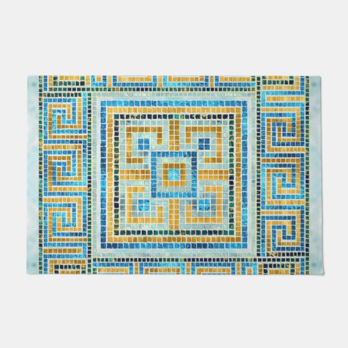 Mosaic Tile Greek Meander Key Doormat