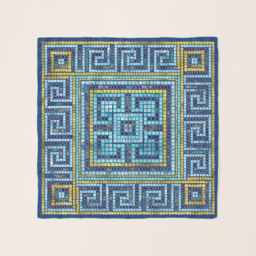Mosaic Tile Greek Meander Key Scarf