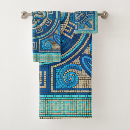 Mosaic Tile Ornament Bath Towel Set