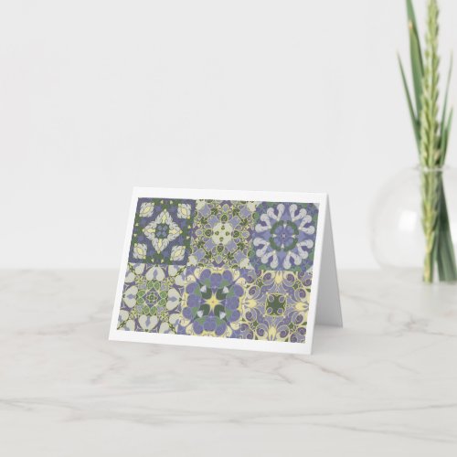 Mosaic Tile Pattern Folded Blank Note Card