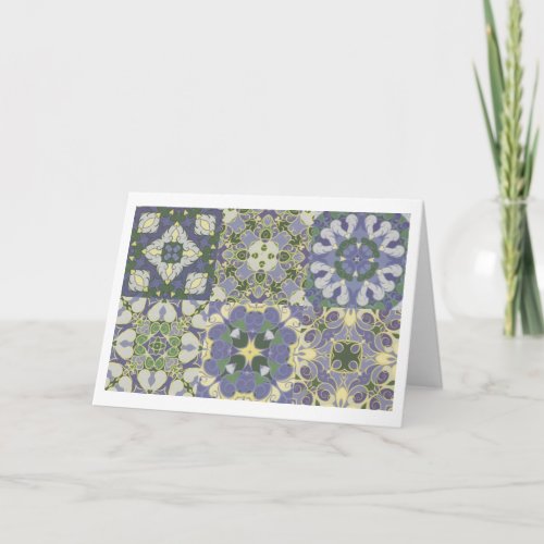 Mosaic Tile Pattern Folded Blank Note Card
