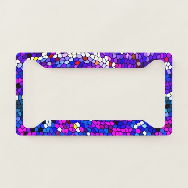 Mosaic Tile Pattern License Plate Frame (Front)