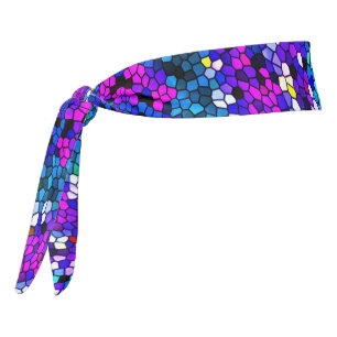 Mosaic Tile Pattern Pink Purple Blue Headband