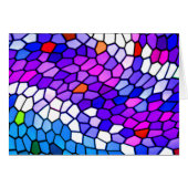 Mosaic Tile Pattern Purple Blue Pink Blank Card (Front Horizontal)