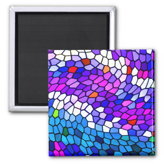 Mosaic Tile Pattern Purple Blue Pink Magnet