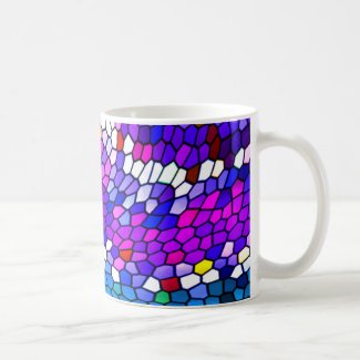 Mosaic Tile Pattern Purple Blue Pink Mug