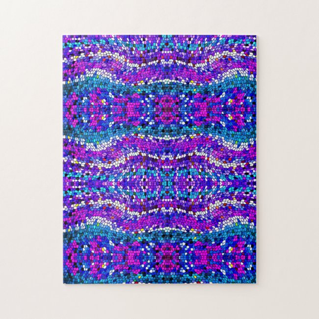 Mosaic Tile Pattern Purple Blue Pink Puzzle
