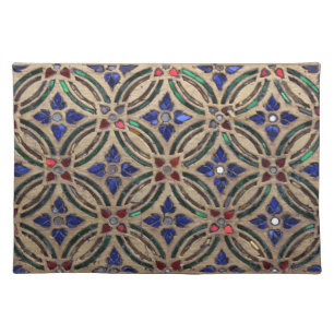 Mosaic tile pattern stone glass Moroccan photo Placemat