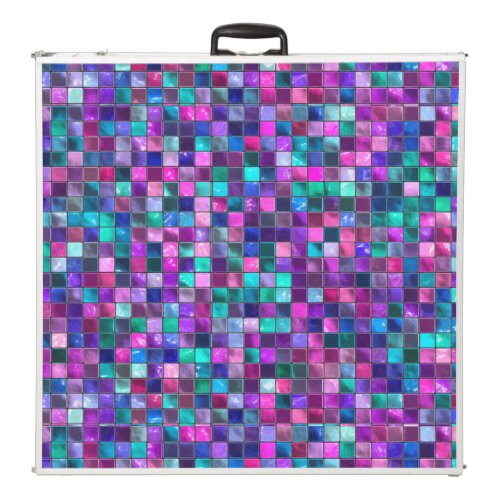 Mosaic tile pink blue pattern business corporate beer pong table