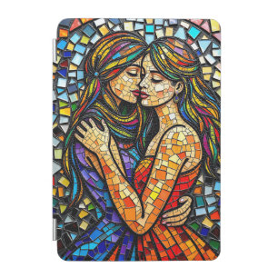 Mosaic Tile Style Ai Art Romantic Embrace iPad Mini Cover