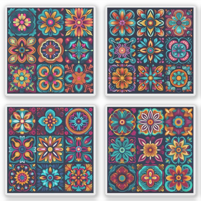 Mosaic Tiles Flower 17 - 20 Sticker (Front)