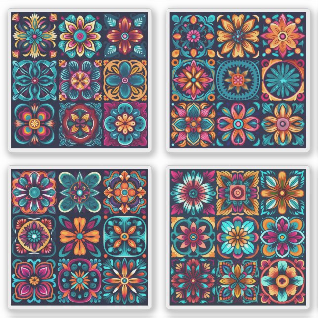 Mosaic Tiles Flower 21 - 24 Sticker (Front)