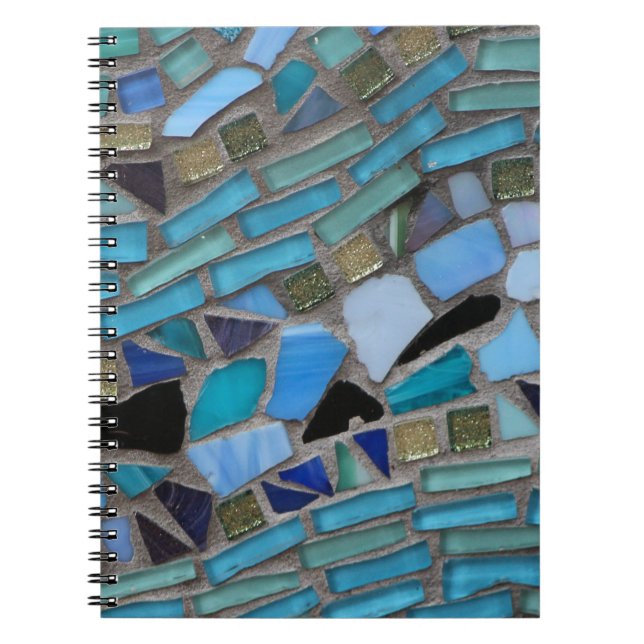 Mosaic Tiles of Blue and Green Notebook (Front)