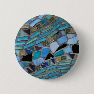 Mosaic Tiles of Blue and Green Pinback Button