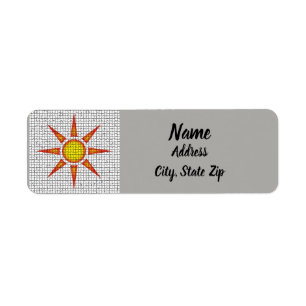 Mosaic Tiles Orange Yellow Sun Southwest Sun Label