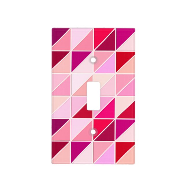 Mosaic Tiles - pink, peach and burgundy Light Switch Cover (Front)