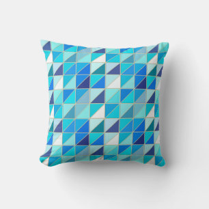 Mosaic Tiles - Shades of blue and white Throw Pillow