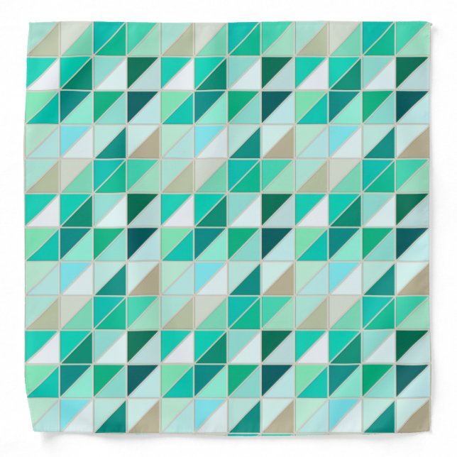 Mosaic Tiles - shades of seafoam green Bandana (Front)