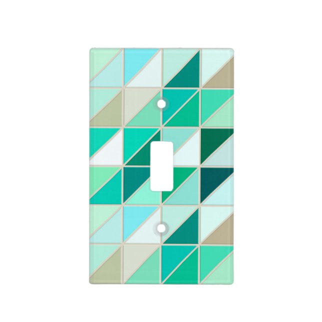 Mosaic Tiles - shades of seafoam green Light Switch Cover (Front)