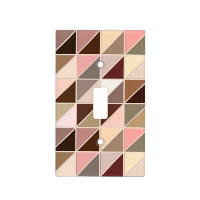 Mosaic Tiles - taupe, coral, neutrals Light Switch Cover (Front)