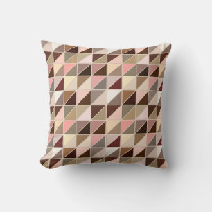 Mosaic Tiles - taupe, coral, neutrals Throw Pillow