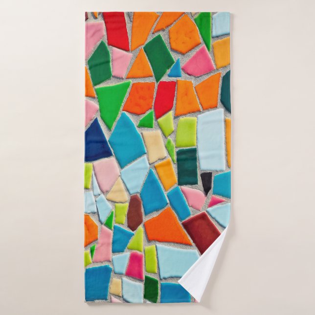 Mosaic tiles template texture bath towel (Bath Towel)