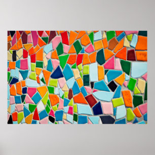 Mosaic tiles template texture poster