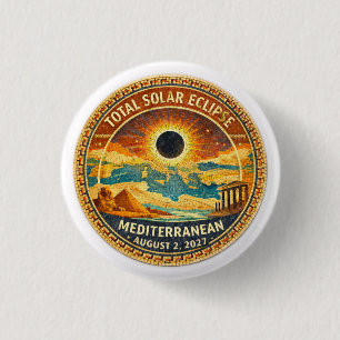 Mosaic  Total Solar Eclipse 2027 sticker Button
