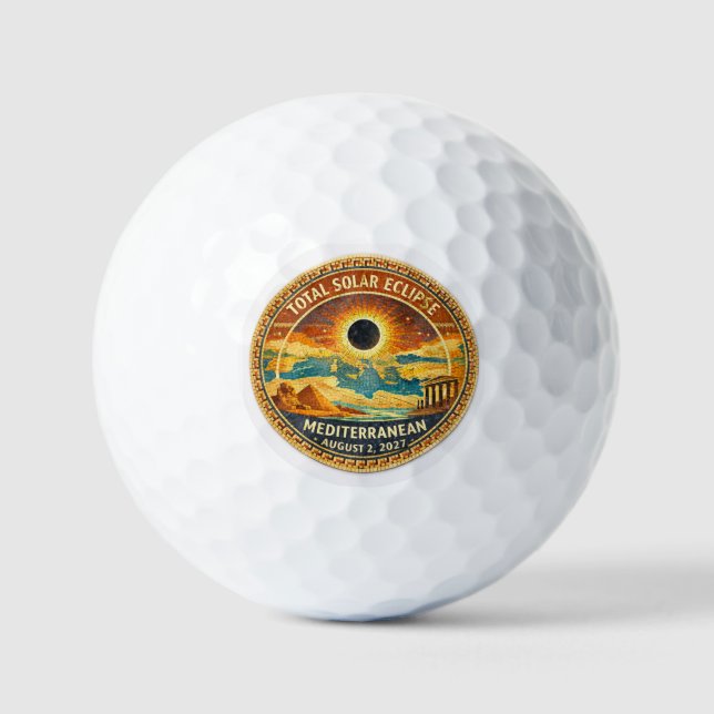 Mosaic  Total Solar Eclipse 2027 sticker Golf Balls (Front)