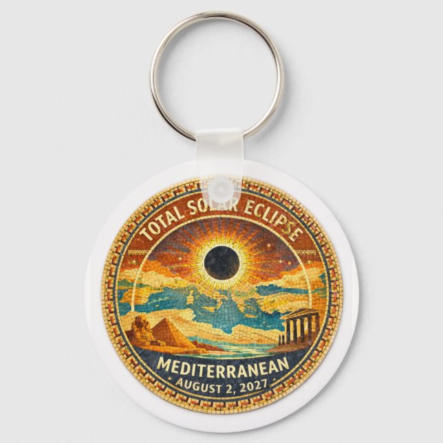 Mosaic  Total Solar Eclipse 2027 sticker Keychain (Front)