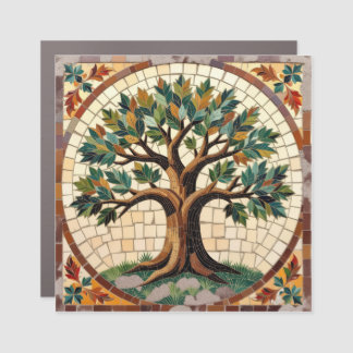 Mosaic tree car magnet