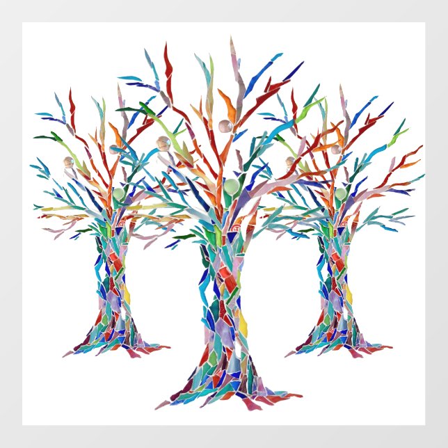  Mosaic Trees Wall Decal (Front)