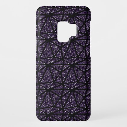 Mosaic Triangles Pattern with purple glitter Case-Mate Samsung Galaxy S9 Case