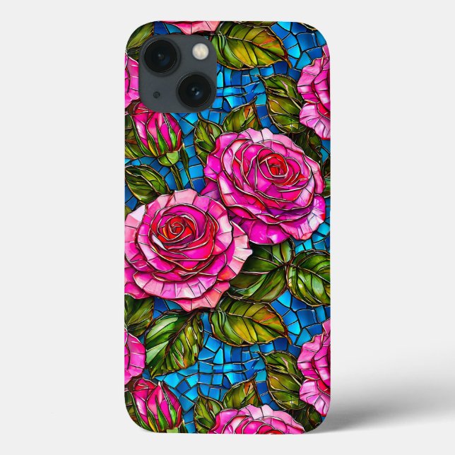 Mosaic Vintage Rose Pattern Case-Mate iPhone Case (Back)