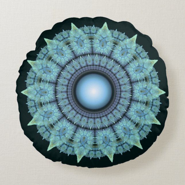 Mosaic visual soft pattern round pillow (Front)