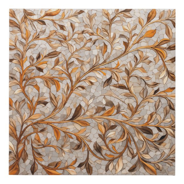 Mosaic wall art with leaves pattern (Front)