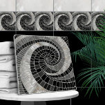 Mosaic Wave Spiral - Marble and Pearl Ceramic Tile<br><div class="desc">Mosaic Wave Spiral - Marble and Pearl</div>
