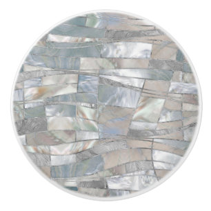 Mosaic Waves Art - Just Pearl Ceramic Knob