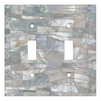 Mosaic Waves Art - Just Pearl Light Switch Cover