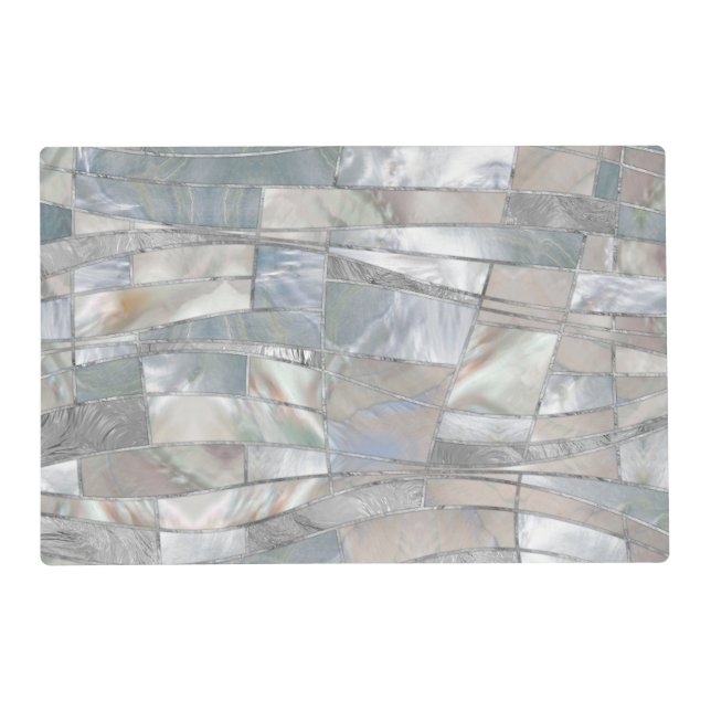 Mosaic Waves Art - Just Pearl Placemat (Front)
