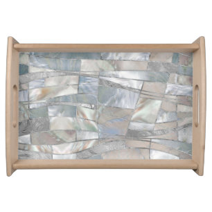 Mosaic Waves Art - Just Pearl Serving Tray