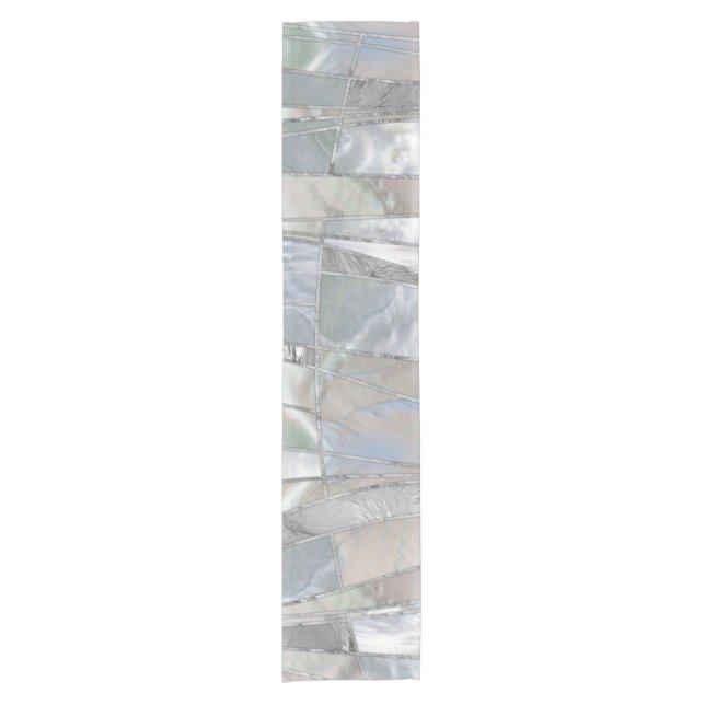 Mosaic Waves Art - Just Pearl Short Table Runner (Front)